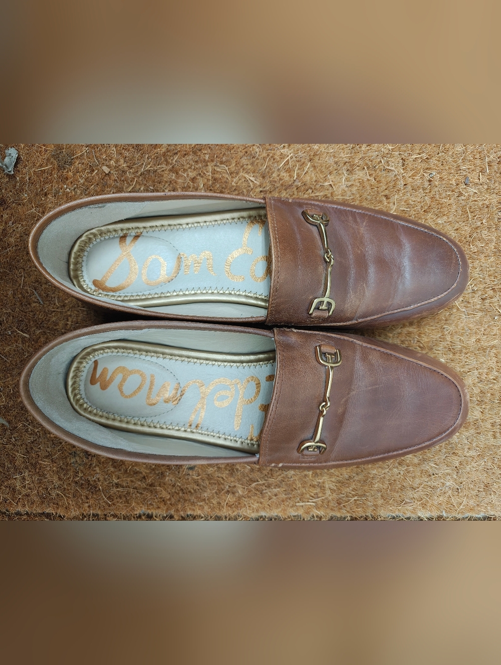 Sam Edelman Brown Leather Horsebit Loafers